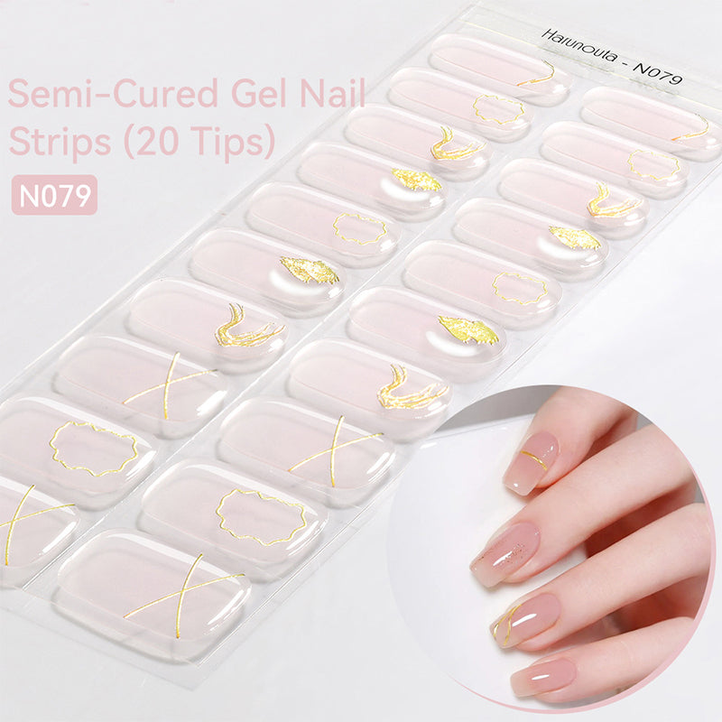 🔥Final 3 Hours: 50% OFF💅Semi Cured Gel Nail Strips | Gel Nail Stickers with UV Light Required💜