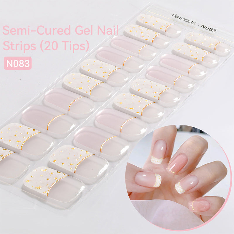 🔥Final 3 Hours: 50% OFF💅Semi Cured Gel Nail Strips | Gel Nail Stickers with UV Light Required💜