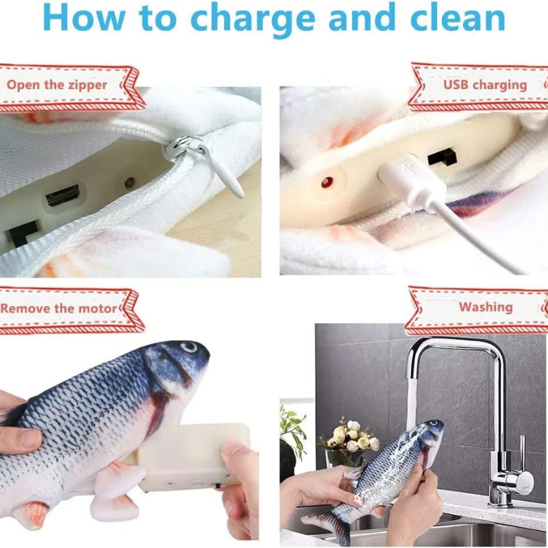 🌈LAST DAY 50% OFF🐟Bite-Sized Realistic Flopping Fish Cat Toys🐱