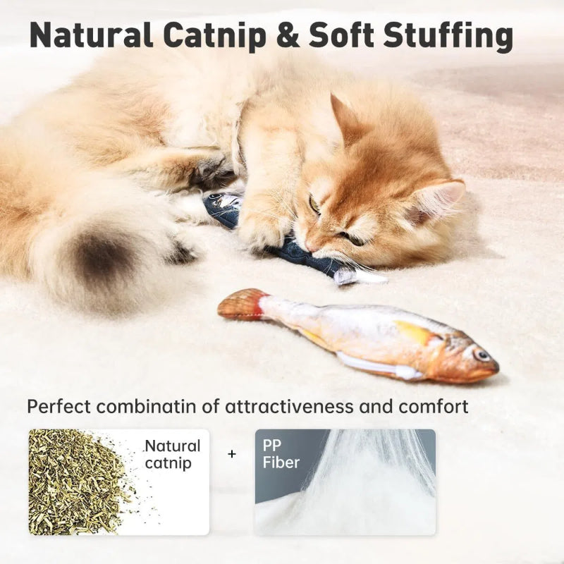 🌈LAST DAY 50% OFF🐟Bite-Sized Realistic Flopping Fish Cat Toys🐱