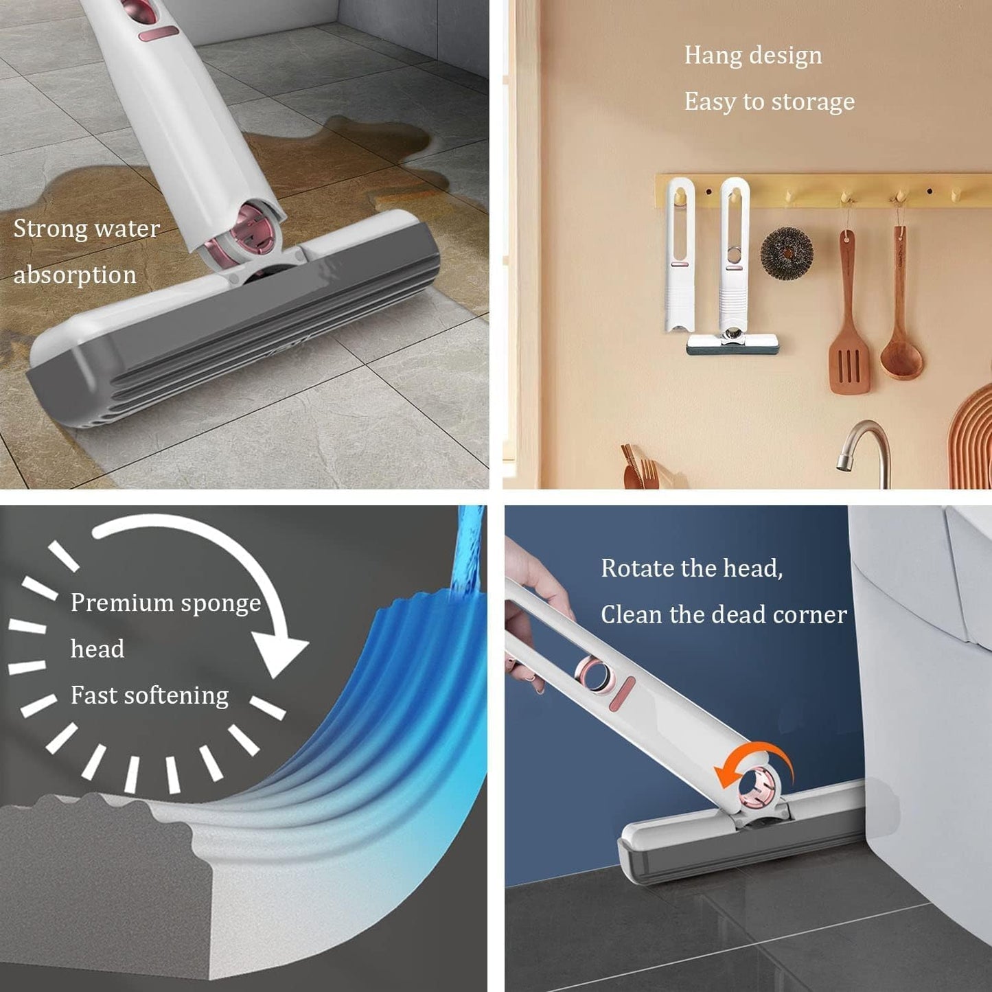 🌈LAST DAY 50% OFF🔥2025 New Lazy Portable Self-Squeezing Mini Mop