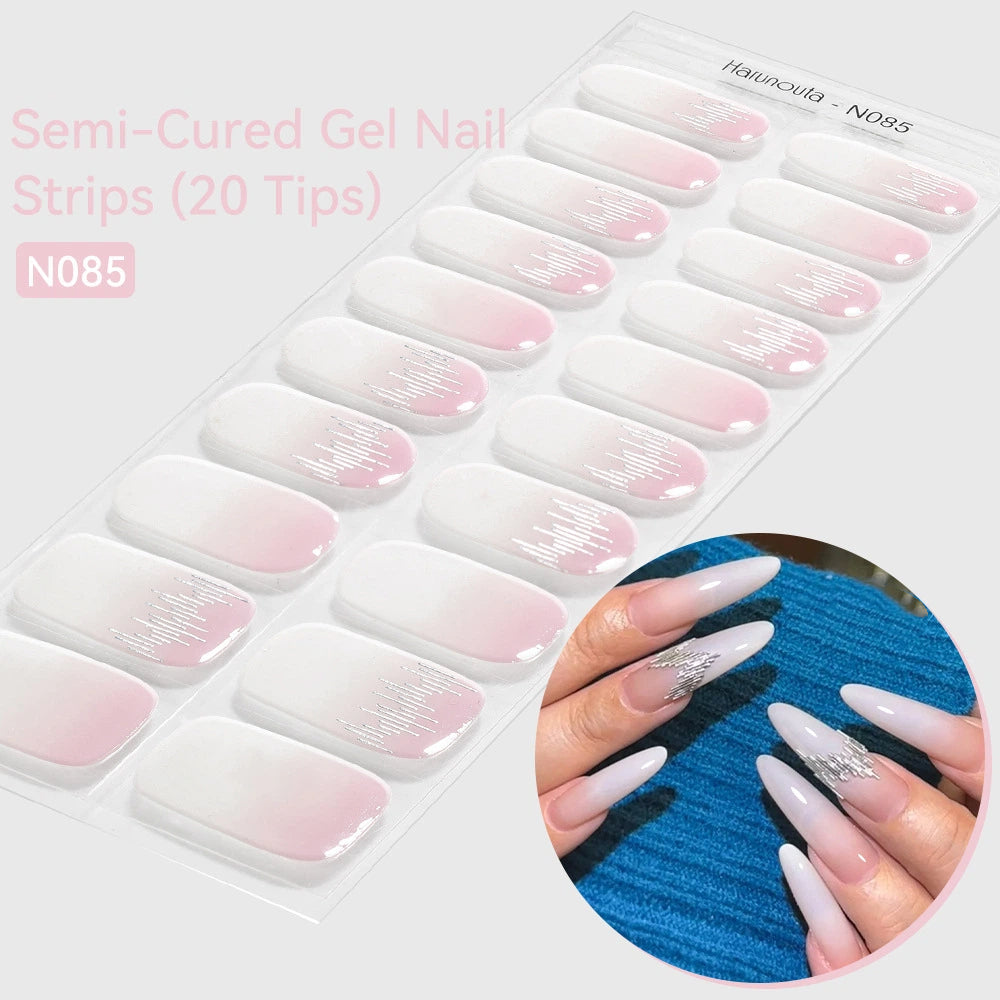 🔥Final 3 Hours: 50% OFF💅Semi Cured Gel Nail Strips | Gel Nail Stickers with UV Light Required💜