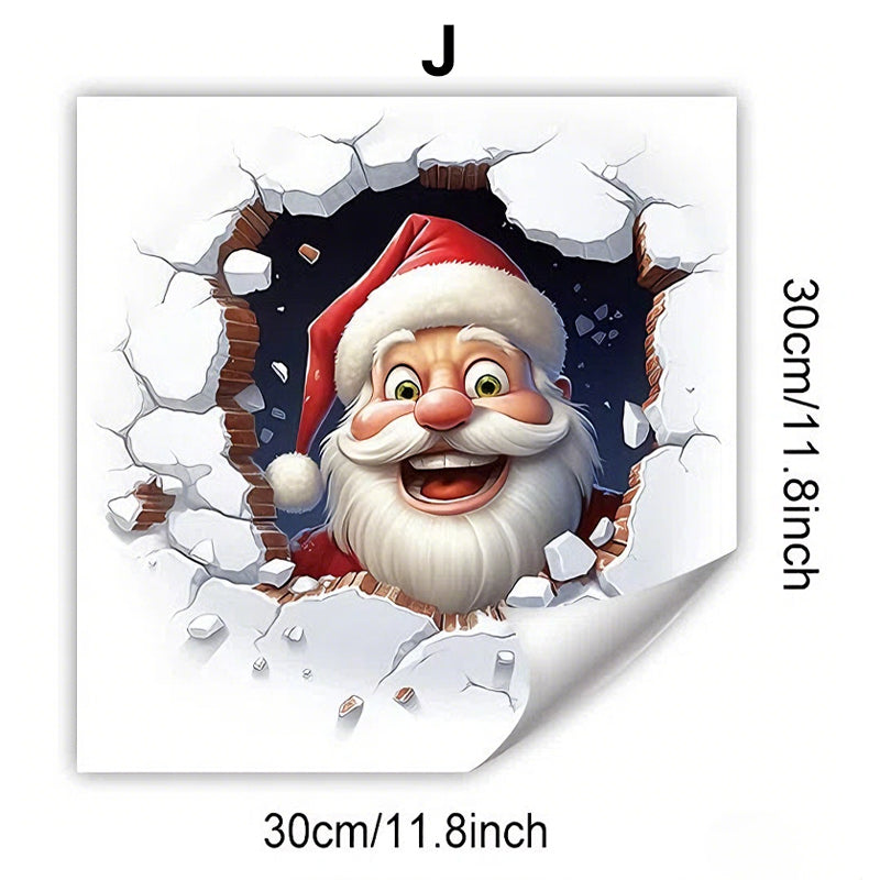 "Santa's Breaking In!" Christmas Wall Sticker 🎅 Funny Holiday Decor for Home 🎄