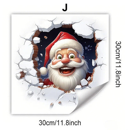 "Santa's Breaking In!" Christmas Wall Sticker 🎅 Funny Holiday Decor for Home 🎄