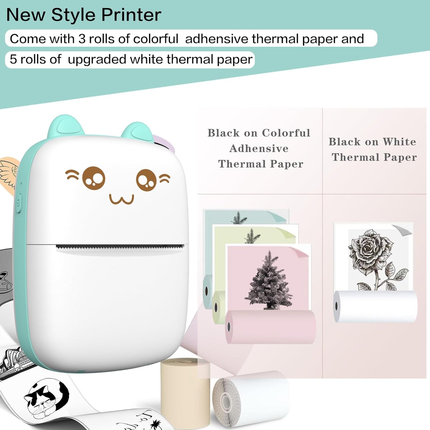 🎁 Up to 50% OFF 🖨️ Mini Sticker Printer, Pocket Thermal Sticker Printer Machine, Thermal Bluetooth Sticker Maker