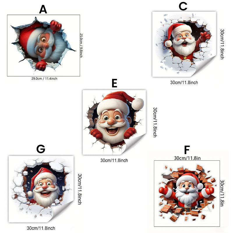 "Santa's Breaking In!" Christmas Wall Sticker 🎅 Funny Holiday Decor for Home 🎄