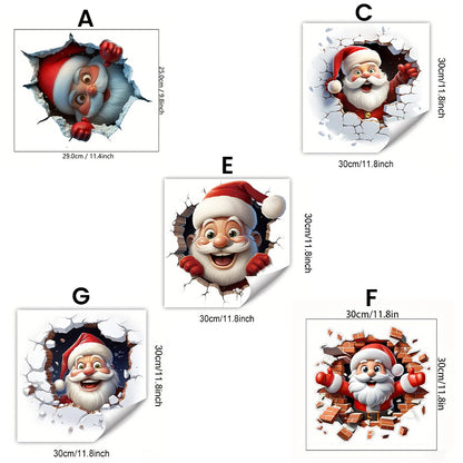 "Santa's Breaking In!" Christmas Wall Sticker 🎅 Funny Holiday Decor for Home 🎄