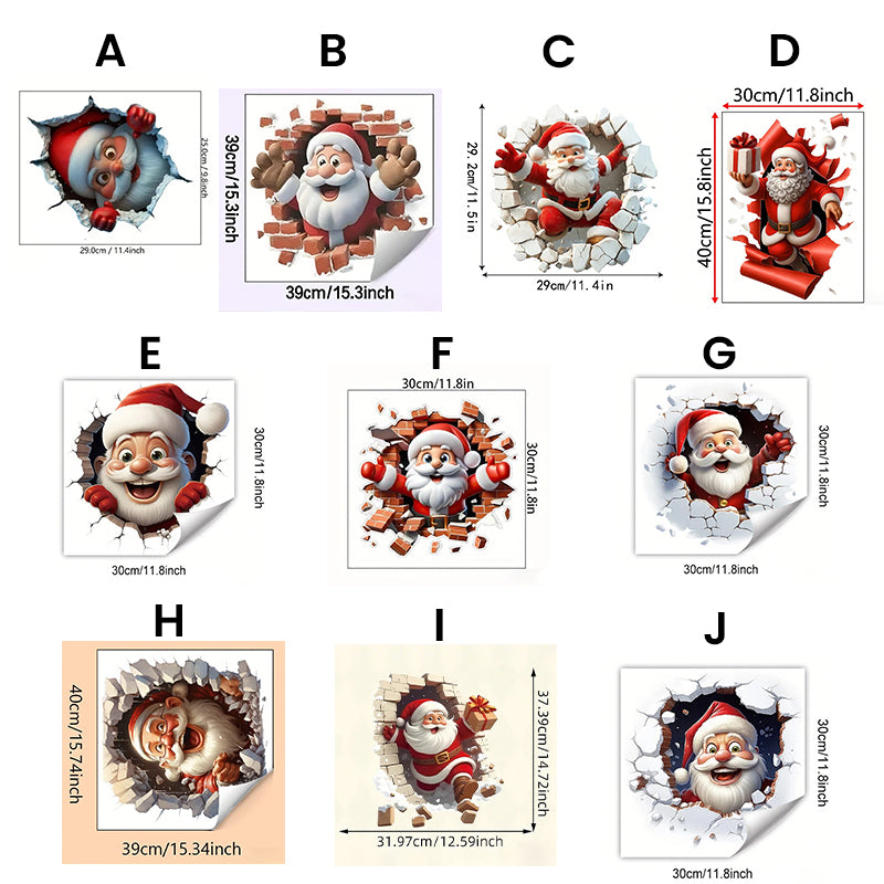 "Santa's Breaking In!" Christmas Wall Sticker 🎅 Funny Holiday Decor for Home 🎄