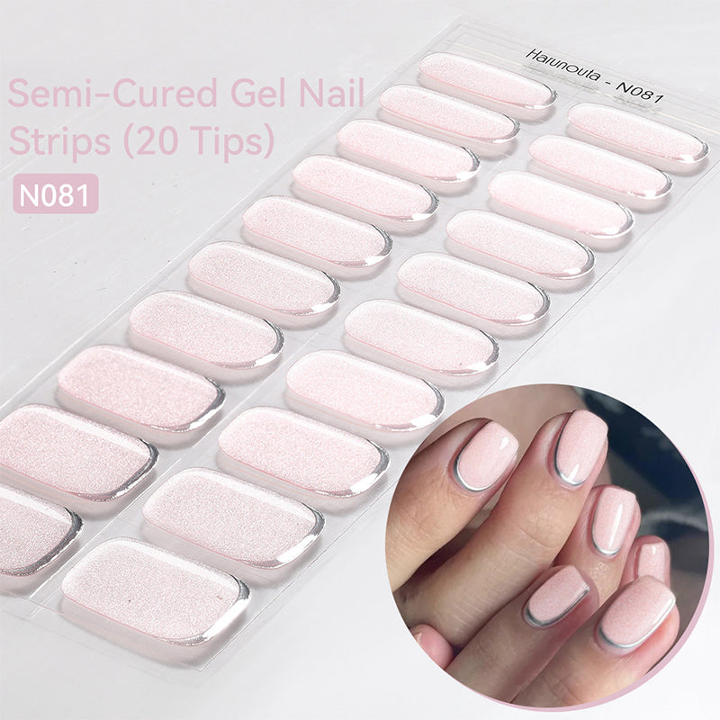 🔥Final 3 Hours: 50% OFF💅Semi Cured Gel Nail Strips | Gel Nail Stickers with UV Light Required💜