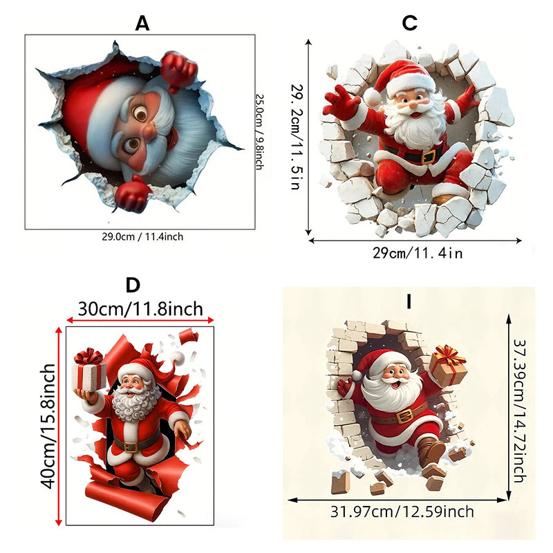 "Santa's Breaking In!" Christmas Wall Sticker 🎅 Funny Holiday Decor for Home 🎄