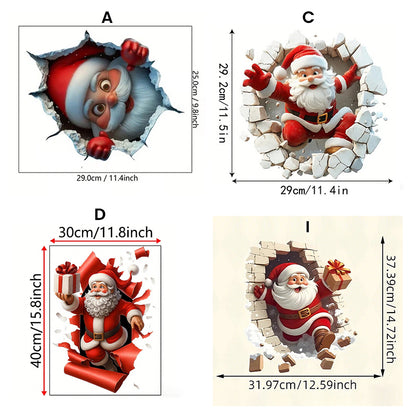 "Santa's Breaking In!" Christmas Wall Sticker 🎅 Funny Holiday Decor for Home 🎄