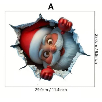 "Santa's Breaking In!" Christmas Wall Sticker 🎅 Funny Holiday Decor for Home 🎄