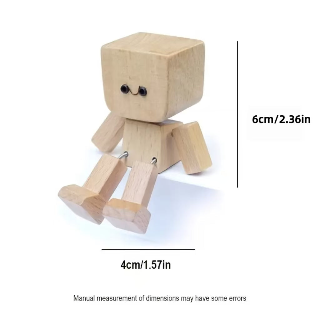 🔥 Up to 50% OFF 🎁 Handmade Charming Shaking Wooden Man Figurine with 12PCS Magnetic Expressions