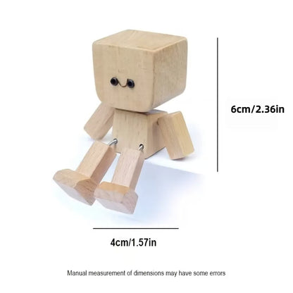 🔥 Up to 50% OFF 🎁 Handmade Charming Shaking Wooden Man Figurine with 12PCS Magnetic Expressions