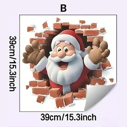 "Santa's Breaking In!" Christmas Wall Sticker 🎅 Funny Holiday Decor for Home 🎄