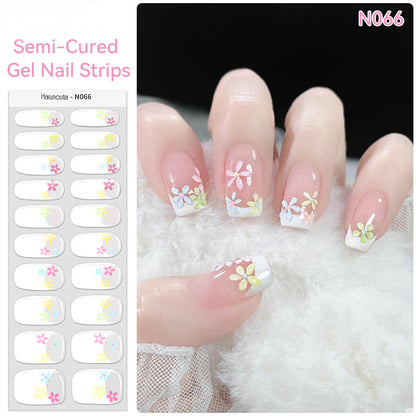 🔥Final 3 Hours: 50% OFF💅Semi Cured Gel Nail Strips | Gel Nail Stickers with UV Light Required💜