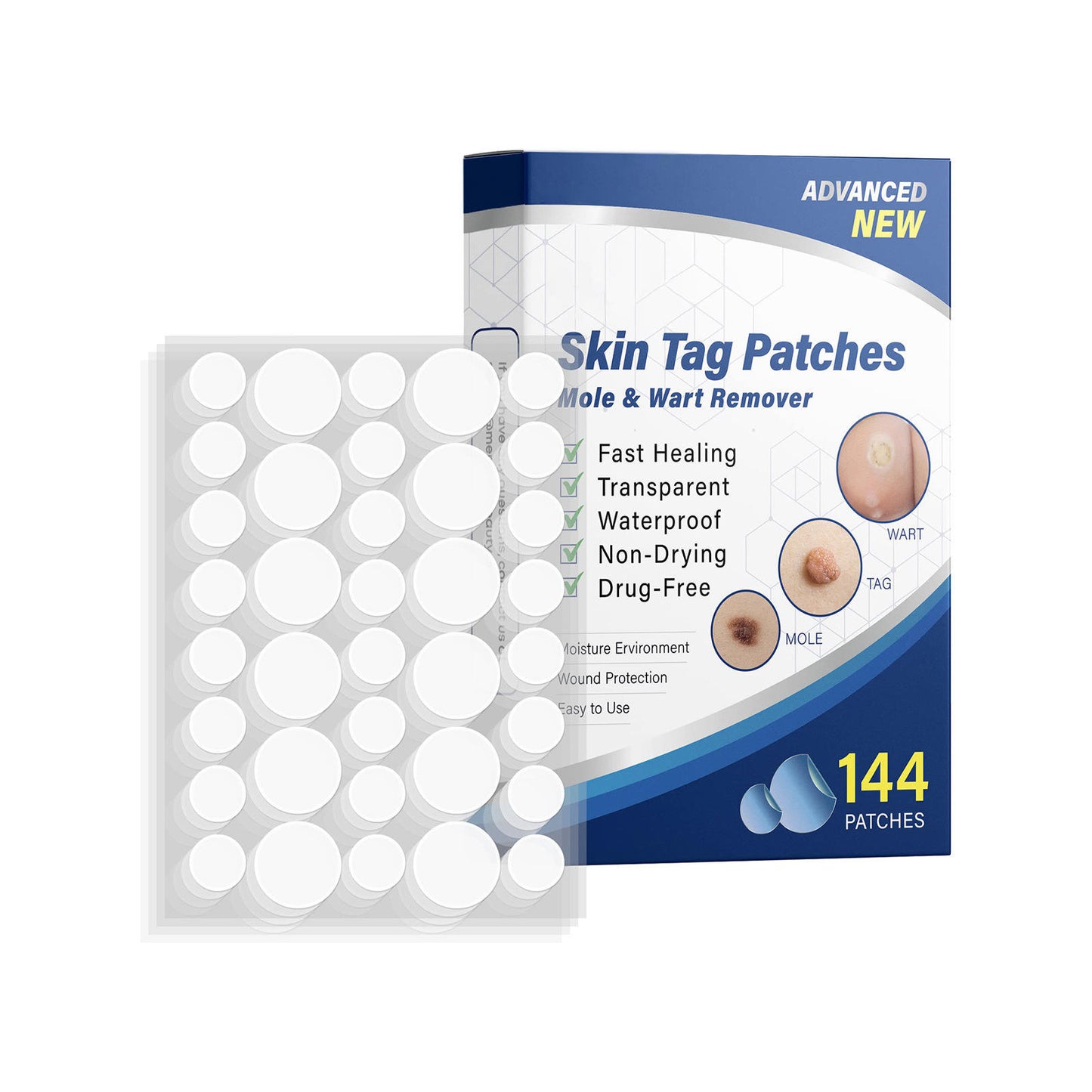 🌈 LAST DAY SALE-50% OFF 🔥Wart removal patch, strong skin care removal patch - 144 pieces