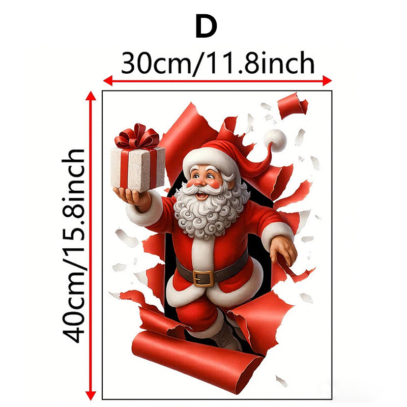 "Santa's Breaking In!" Christmas Wall Sticker 🎅 Funny Holiday Decor for Home 🎄