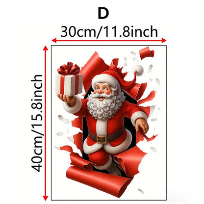 "Santa's Breaking In!" Christmas Wall Sticker 🎅 Funny Holiday Decor for Home 🎄