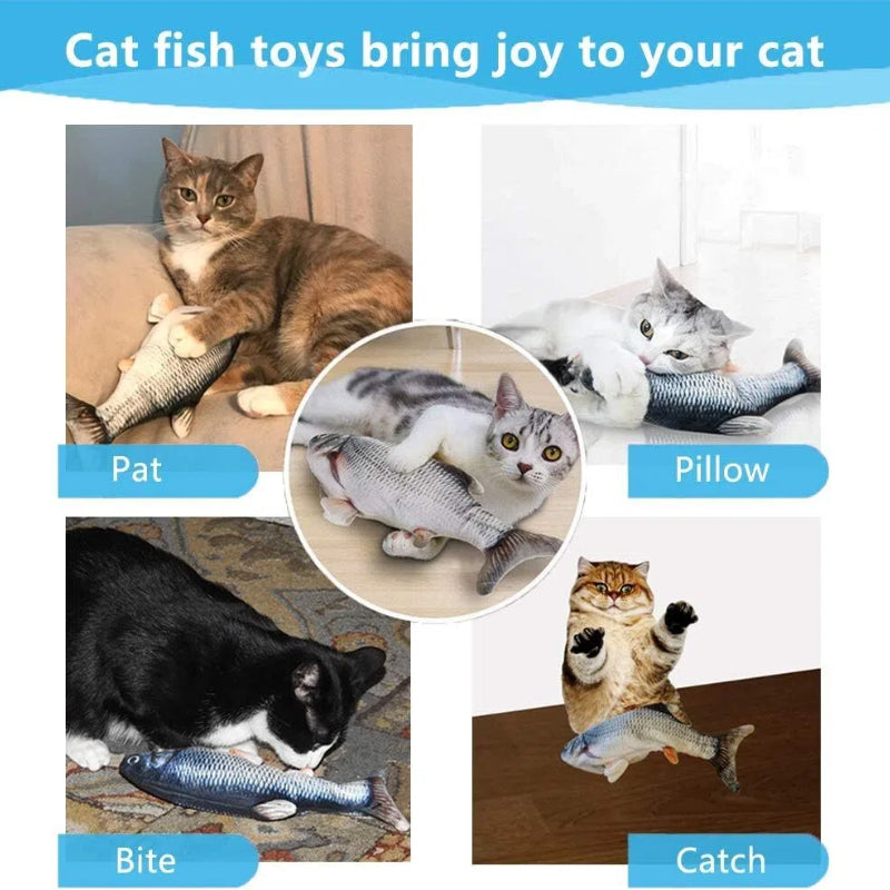 🌈LAST DAY 50% OFF🐟Bite-Sized Realistic Flopping Fish Cat Toys🐱