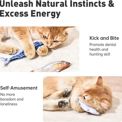 🌈LAST DAY 50% OFF🐟Bite-Sized Realistic Flopping Fish Cat Toys🐱