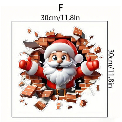 "Santa's Breaking In!" Christmas Wall Sticker 🎅 Funny Holiday Decor for Home 🎄