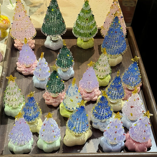 🎅Handmade Glass & Ceramic Rotatable Christmas Tree Ornament 🎄