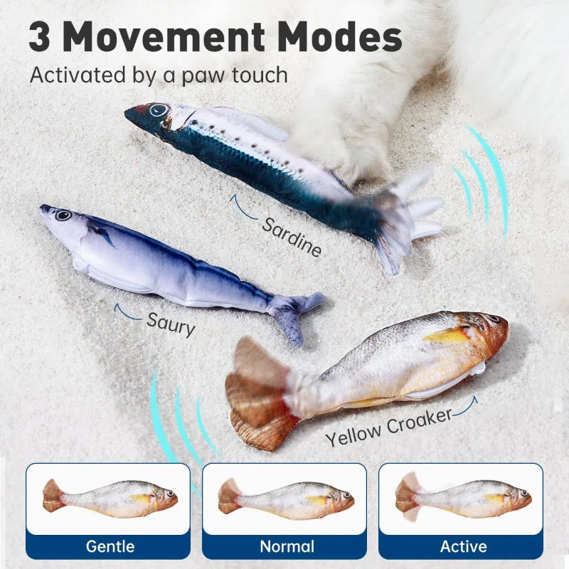 🌈LAST DAY 50% OFF🐟Bite-Sized Realistic Flopping Fish Cat Toys🐱