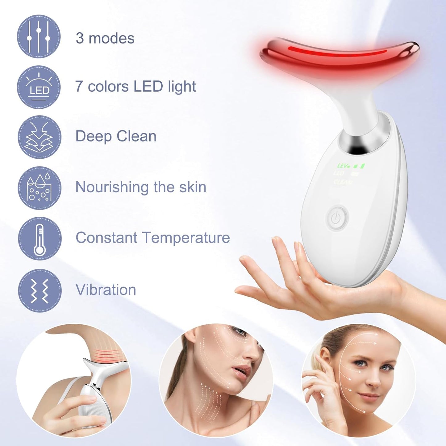🌈LAST DAY 50% OFF🎁7 in 1 Multifunctional Facial Massager, Beauty Skin Care Tool for Face and Neck