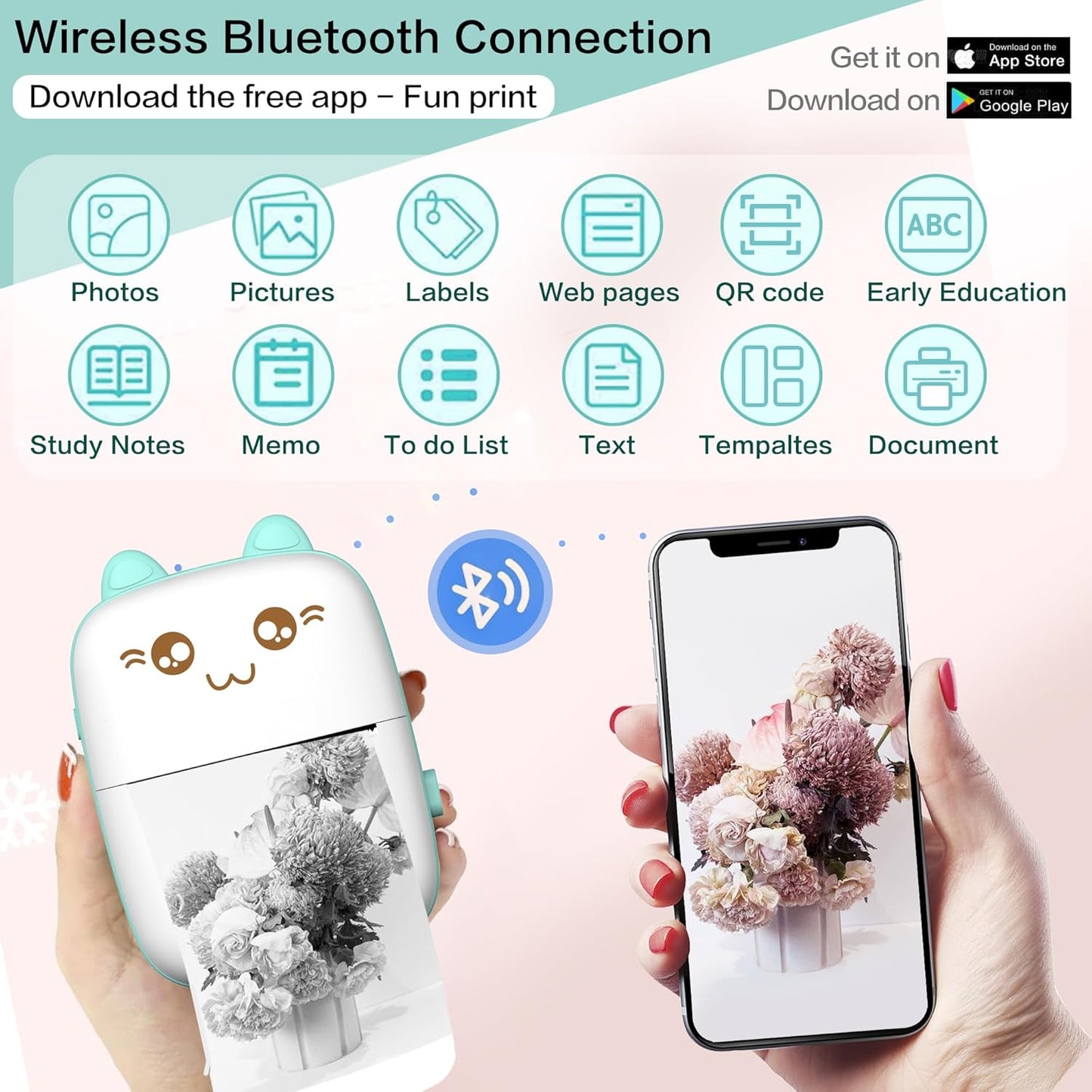 🎁 Up to 50% OFF 🖨️ Mini Sticker Printer, Pocket Thermal Sticker Printer Machine, Thermal Bluetooth Sticker Maker