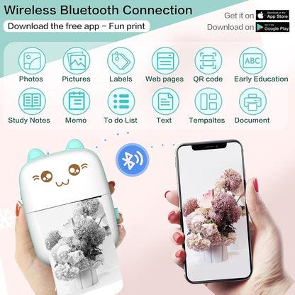 🎁 Up to 50% OFF 🖨️ Mini Sticker Printer, Pocket Thermal Sticker Printer Machine, Thermal Bluetooth Sticker Maker