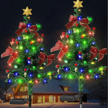 Solar Christmas tree lights holiday decorations, outdoor courtyards, gardens, lawns, small path lights, atmosphere lights