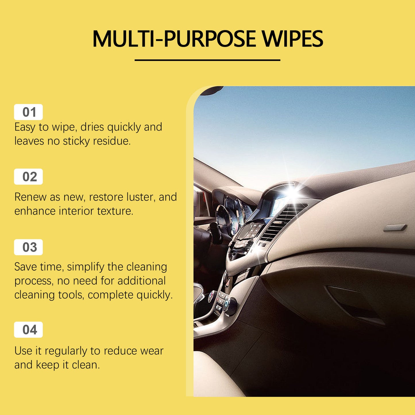 🔥 50% OFF 🔥Heavy Duty Cleaning Wipes, Disposable Car Wipes (40 Count)