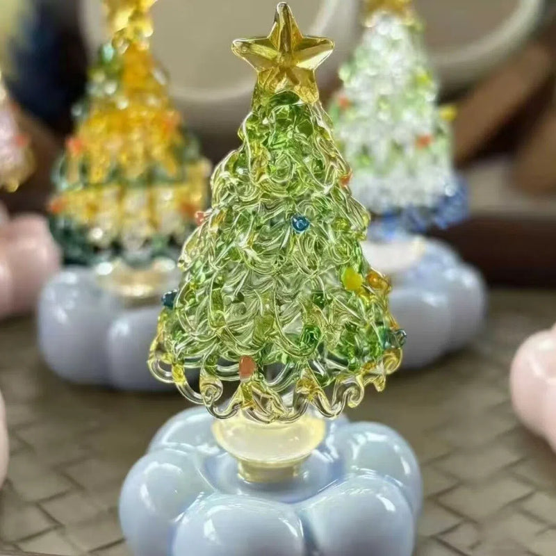 🎅Handmade Glass & Ceramic Rotatable Christmas Tree Ornament 🎄