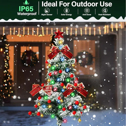 Solar Christmas tree lights holiday decorations, outdoor courtyards, gardens, lawns, small path lights, atmosphere lights