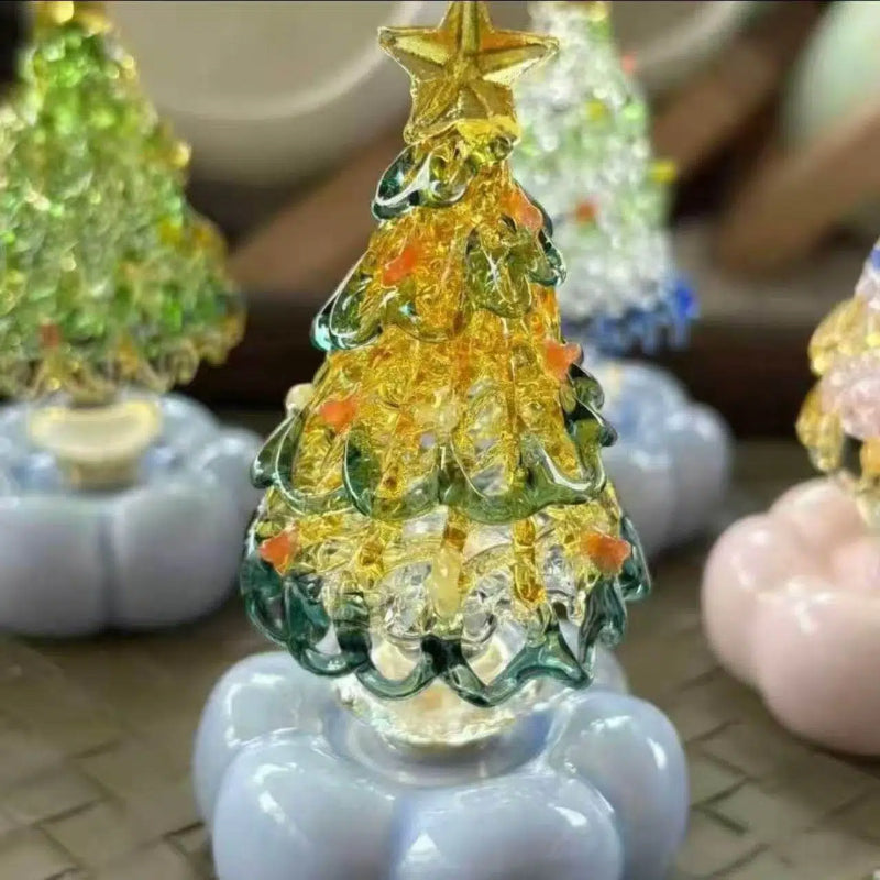 🎅Handmade Glass & Ceramic Rotatable Christmas Tree Ornament 🎄