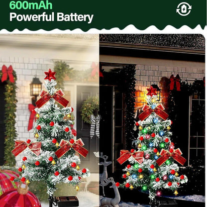 Solar Christmas tree lights holiday decorations, outdoor courtyards, gardens, lawns, small path lights, atmosphere lights