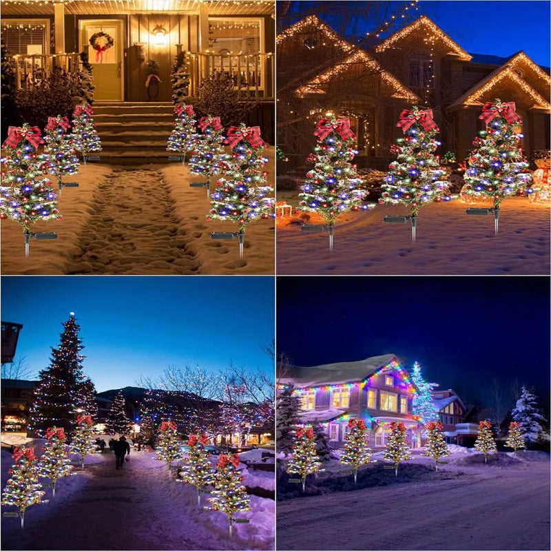 Solar Christmas tree lights holiday decorations, outdoor courtyards, gardens, lawns, small path lights, atmosphere lights