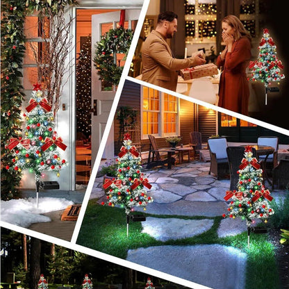 Solar Christmas tree lights holiday decorations, outdoor courtyards, gardens, lawns, small path lights, atmosphere lights