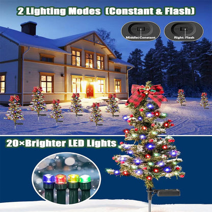 Solar Christmas tree lights holiday decorations, outdoor courtyards, gardens, lawns, small path lights, atmosphere lights