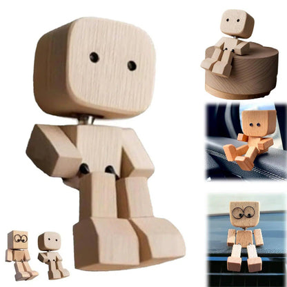 🔥 Up to 50% OFF 🎁 Handmade Charming Shaking Wooden Man Figurine with 12PCS Magnetic Expressions