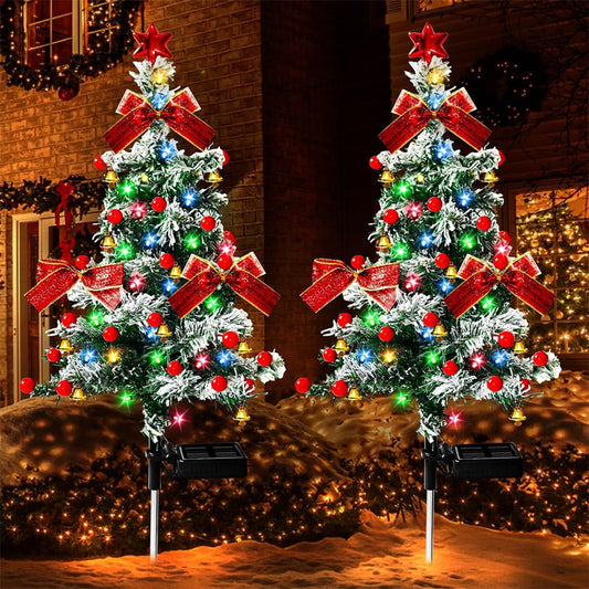 Solar Christmas tree lights holiday decorations, outdoor courtyards, gardens, lawns, small path lights, atmosphere lights