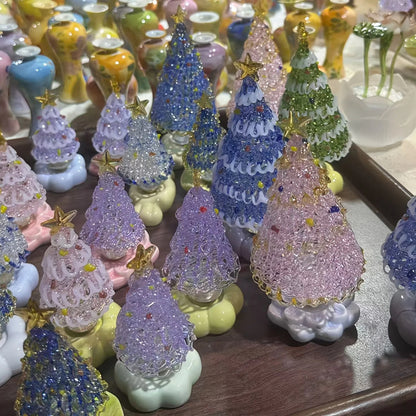 🎅Handmade Glass & Ceramic Rotatable Christmas Tree Ornament 🎄