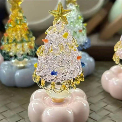 🎅Handmade Glass & Ceramic Rotatable Christmas Tree Ornament 🎄
