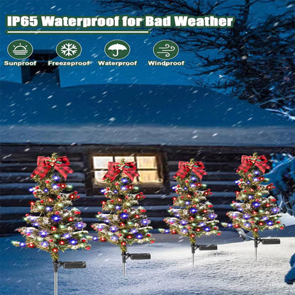 Solar Christmas tree lights holiday decorations, outdoor courtyards, gardens, lawns, small path lights, atmosphere lights