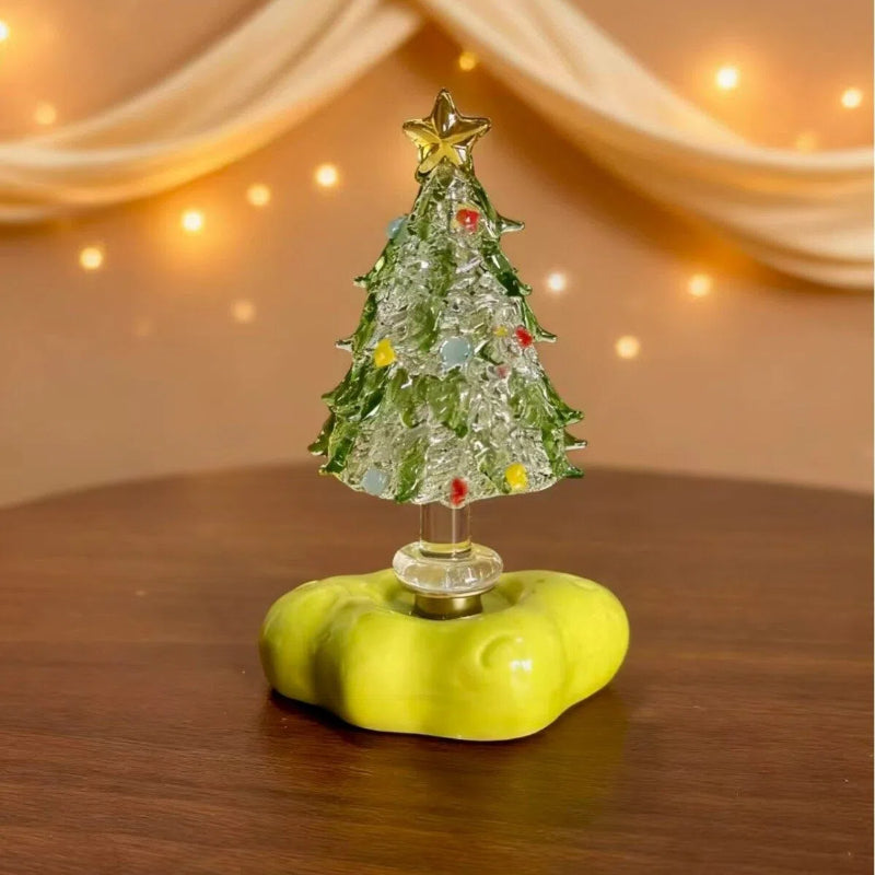 🎅Handmade Glass & Ceramic Rotatable Christmas Tree Ornament 🎄