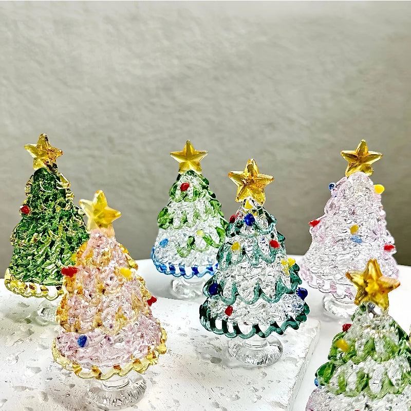 🎅Handmade Glass & Ceramic Rotatable Christmas Tree Ornament 🎄