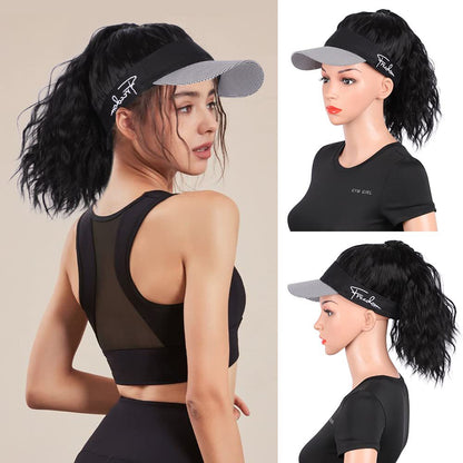 💜Women's Ponytail Wig Baseball Cap - Long Wavy💜