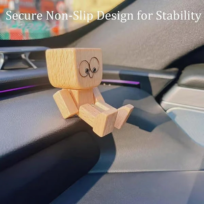 🔥 Up to 50% OFF 🎁 Handmade Charming Shaking Wooden Man Figurine with 12PCS Magnetic Expressions
