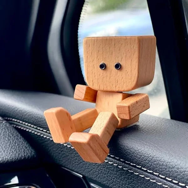 🔥 Up to 50% OFF 🎁 Handmade Charming Shaking Wooden Man Figurine with 12PCS Magnetic Expressions